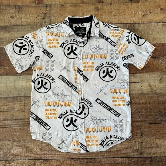 Naruto Other - Naruto Men's Short Sleeve Button Down -M